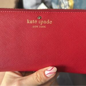 Kate Spade Vibrant Red Zip Wallet